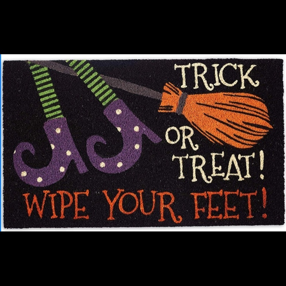 Halloween coir doormat=porch perfection!
